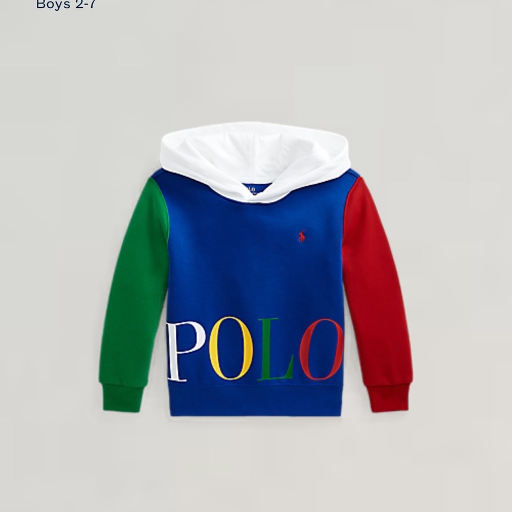 Ralph Lauren Blue Green Color-Blocked Hoodie 3T